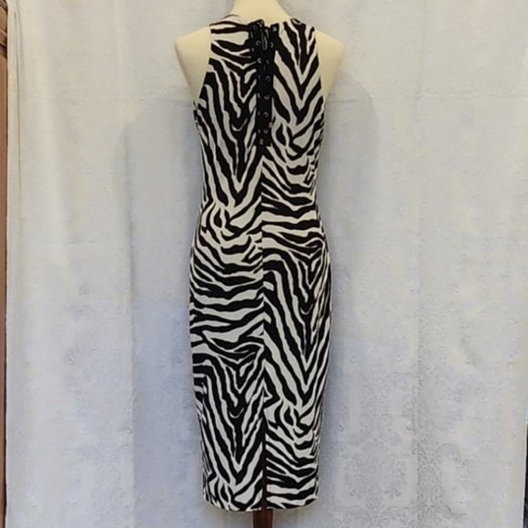 White House Black Market Sleeveless Zebra Print Dress NWOT - Picture 4 of 14